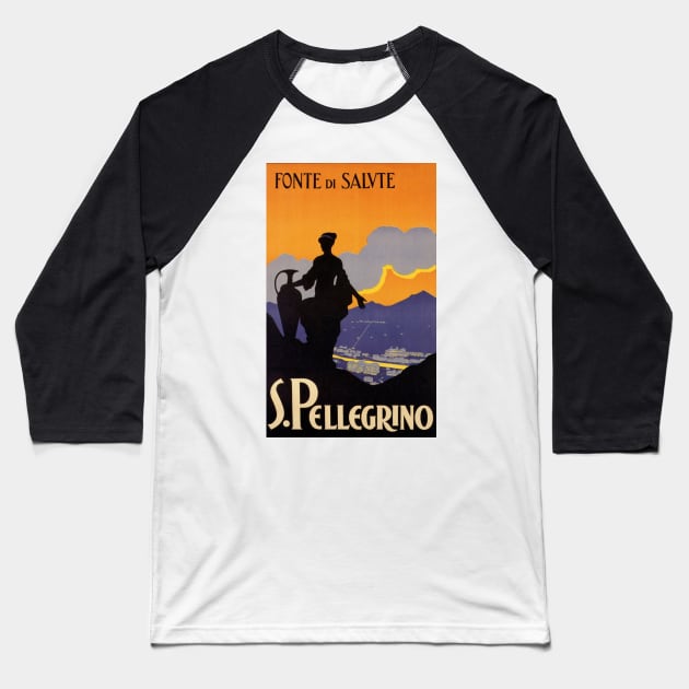 Vintage Travel - San Pellegrino Baseball T-Shirt by Culturio